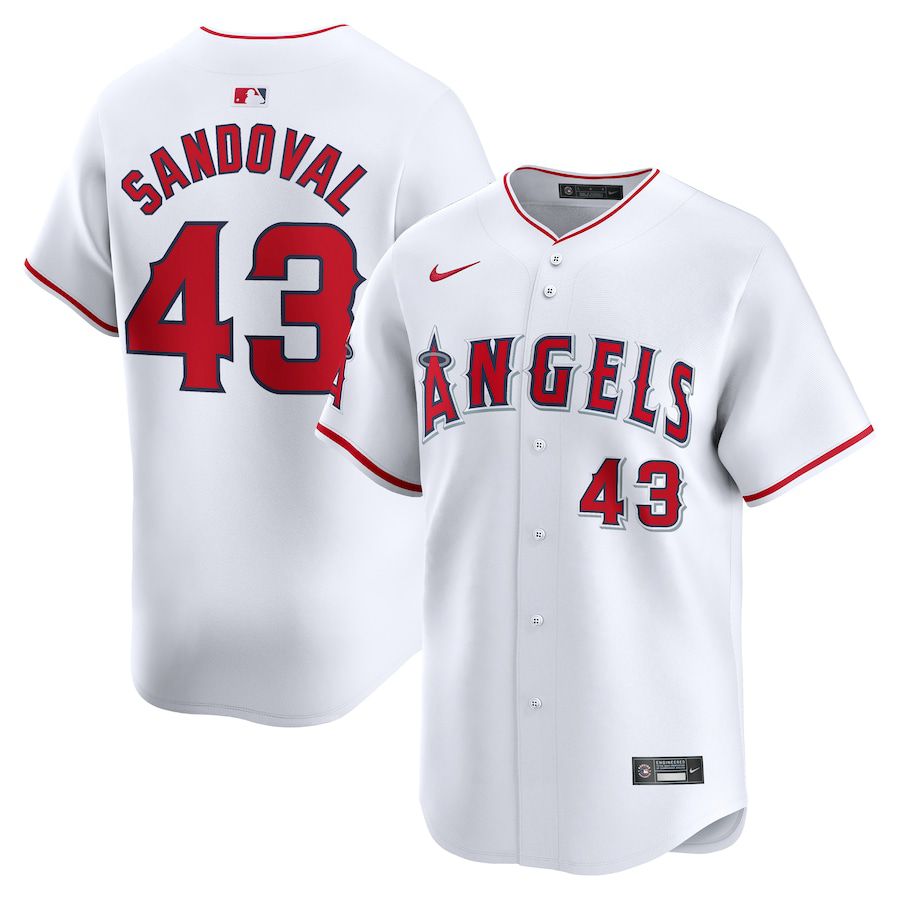 Men Los Angeles Angels #43 Patrick Sandoval Nike White Home Limited Player MLB Jersey